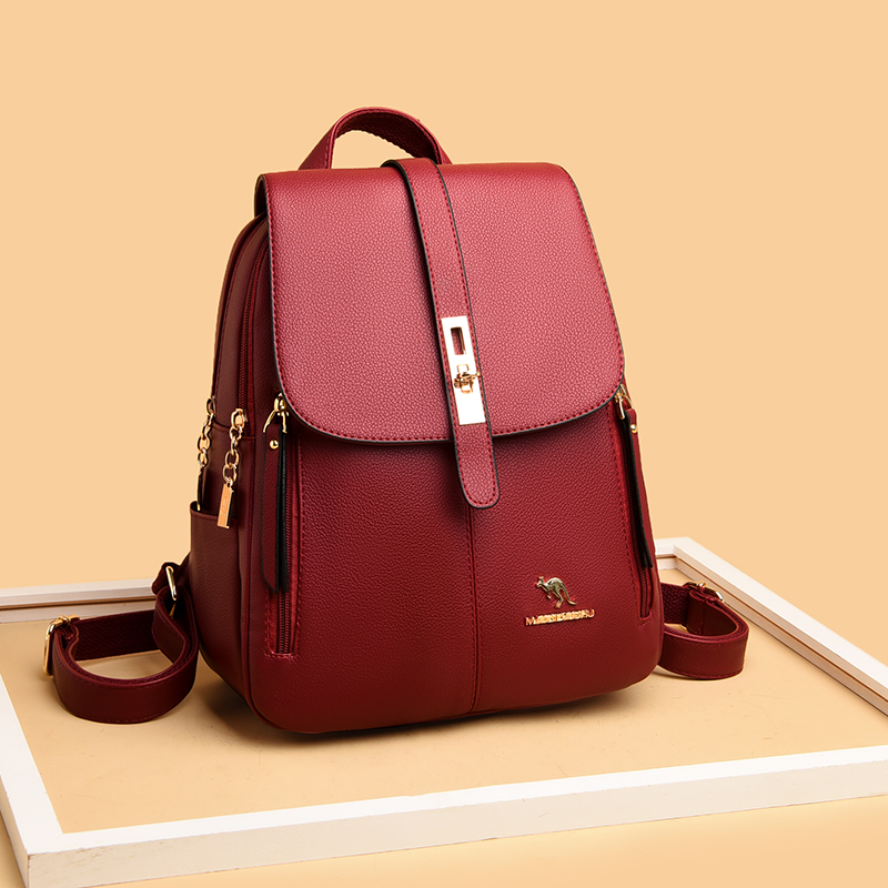 Luxury Women Leather Backpacks - Leather Work Backpack ulasan dan harga