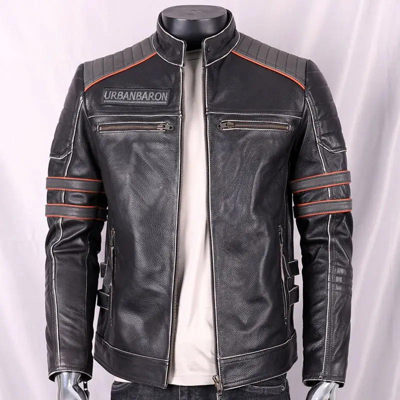 Genuine Leather Jacket For Men - Leather Work Jacket ulasan dan harga