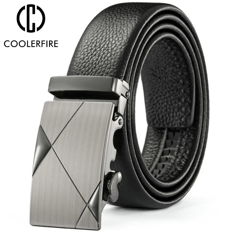 Belt Men Automatic Buckle Belt - Leather Work Jeans ulasan dan harga