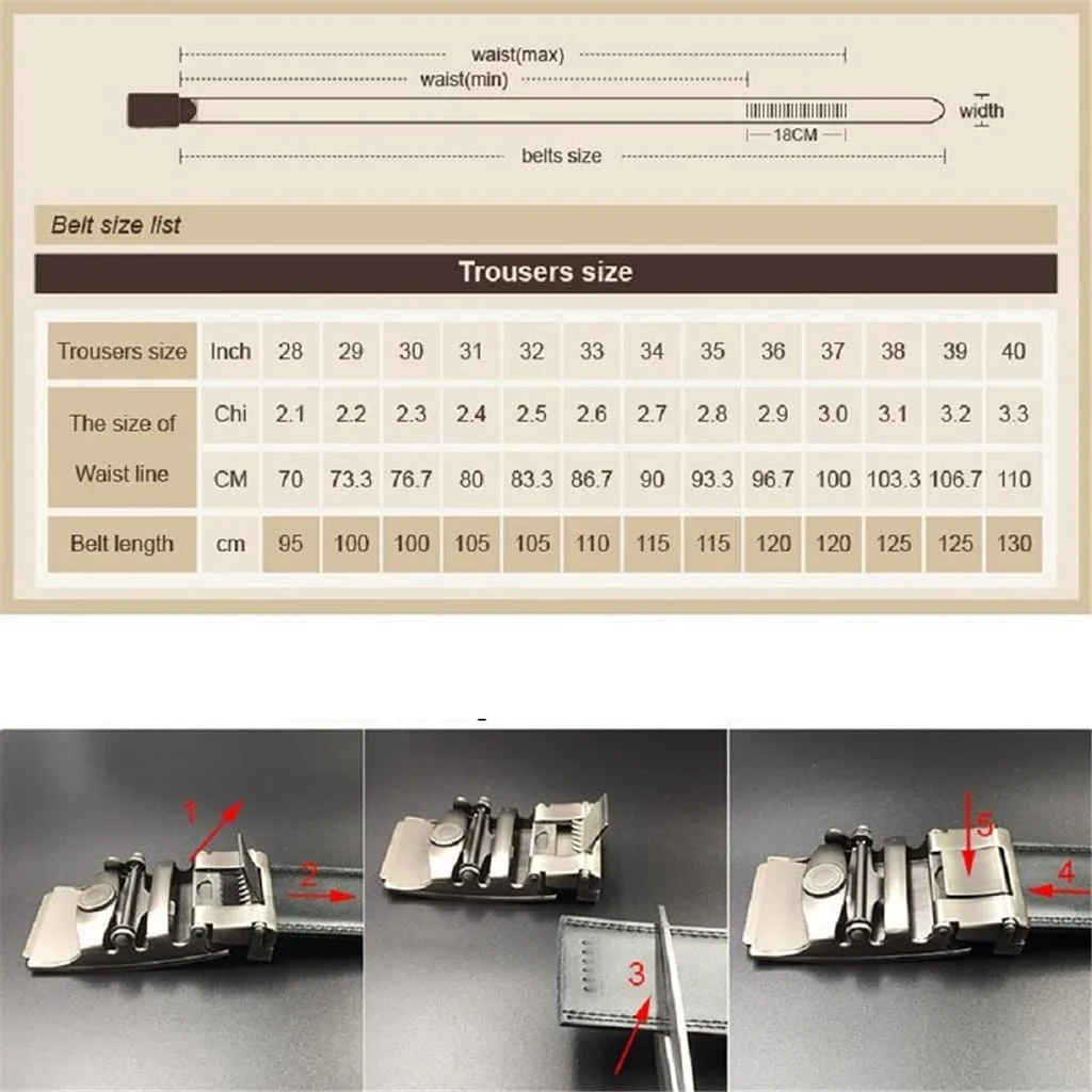 Men Genuine Leather Belt Busin - Leather Work Jeans ulasan dan harga