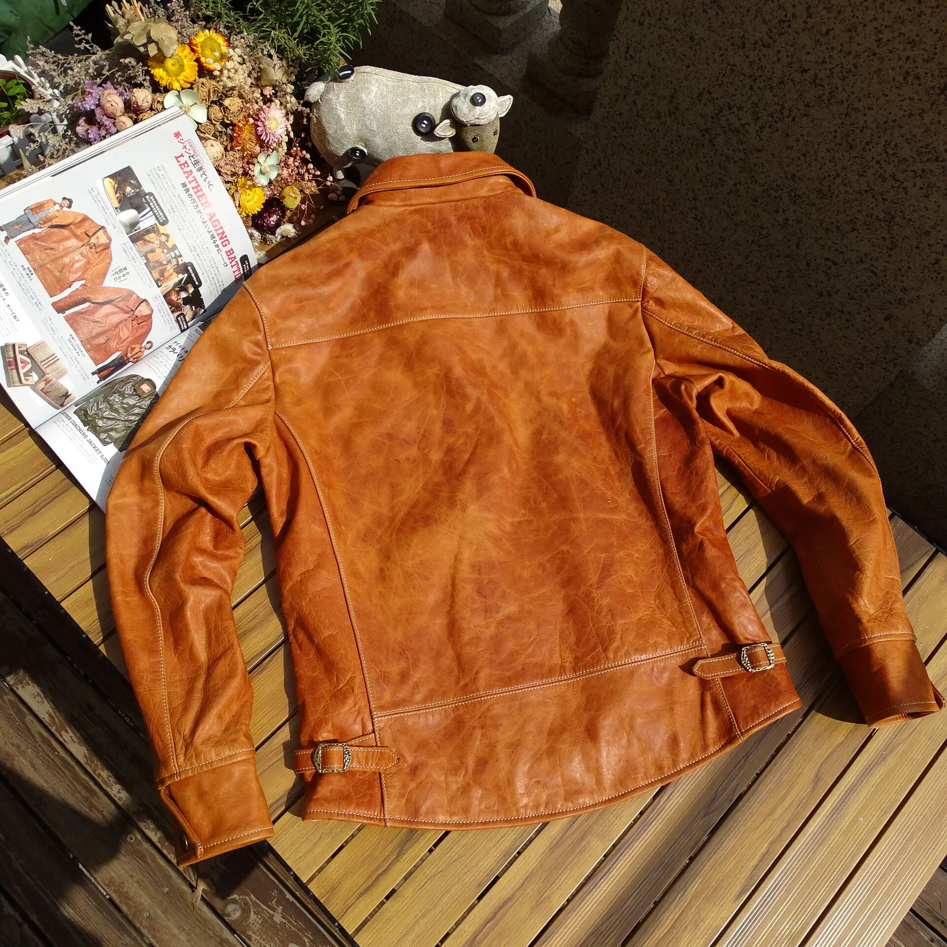 Men's Leather Jacket Horsehide - Leather Work Jacket ulasan dan harga