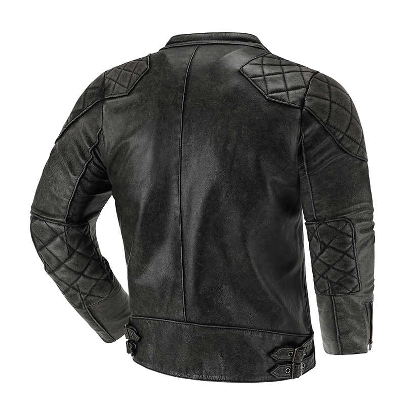 Retro Leather Jacket Motorcycl - Leather Work Jacket ulasan dan harga
