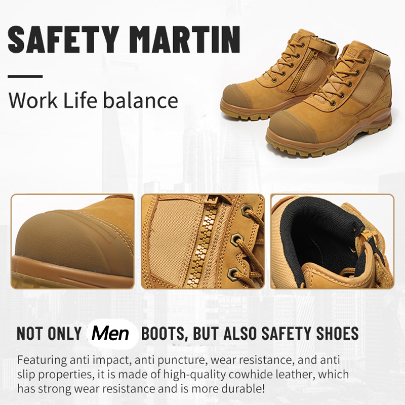 Genuine Leather Men's Boots Sa - Leather Work Flats ulasan dan harga