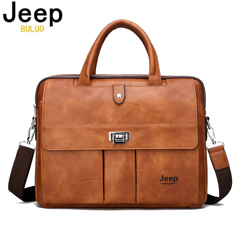 Jeep Buluo Men's Leather Brief - Leather Work Bag ulasan dan harga