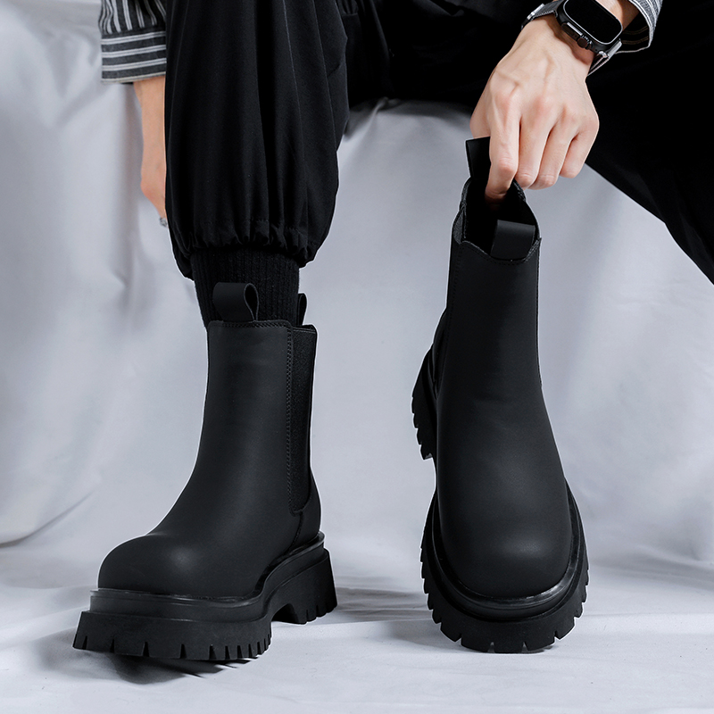 2026 Platform Black High Top B - Leather Work Flats ulasan dan harga