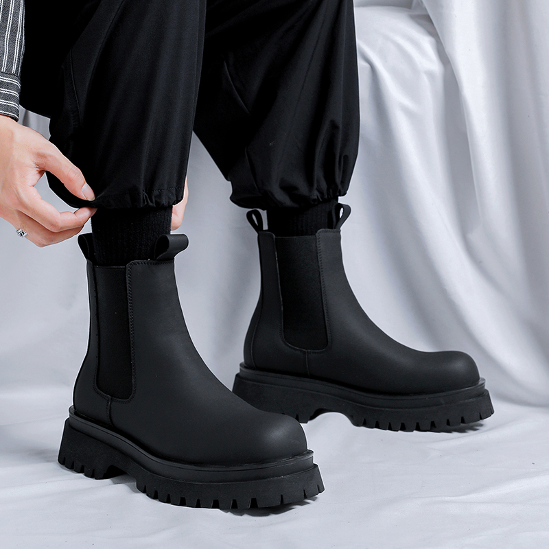 2026 Platform Black High Top B - Leather Work Flats ulasan dan harga