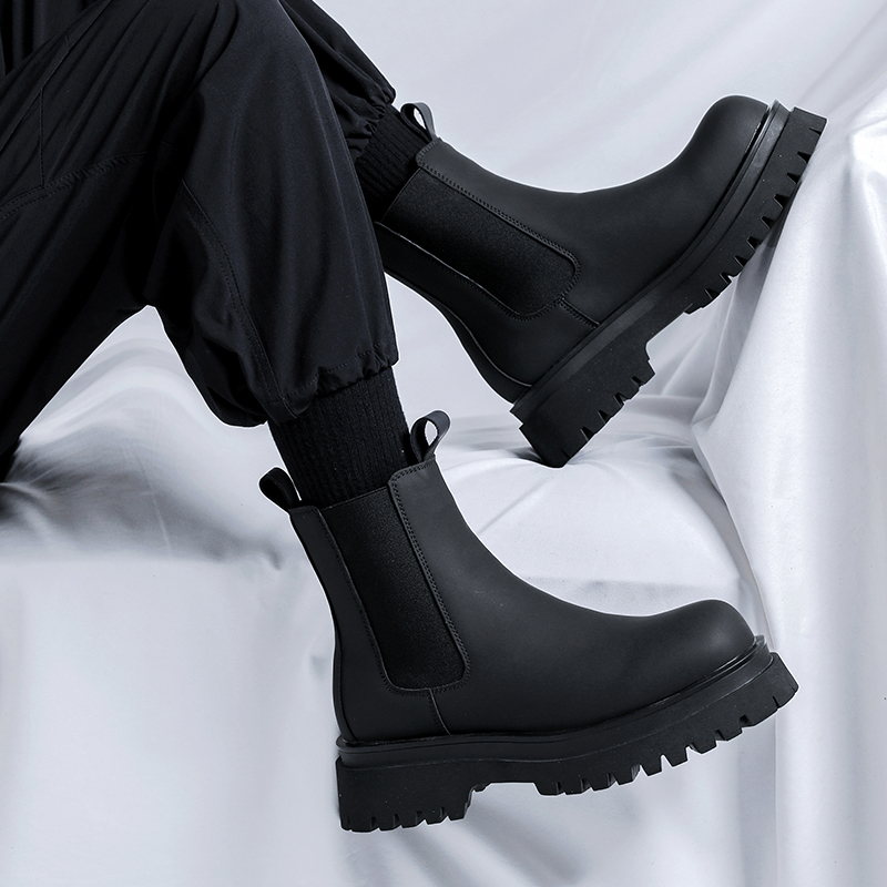 2026 Platform Black High Top B - Leather Work Flats ulasan dan harga