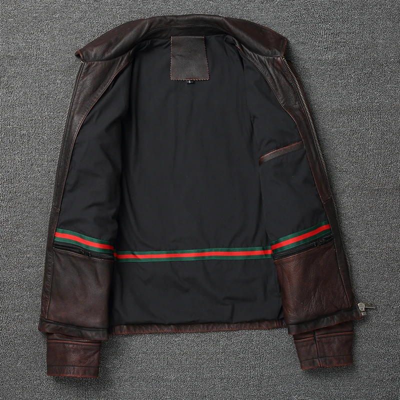 2025 Retro Style 100% Top Laye - Leather Work Jacket ulasan dan harga
