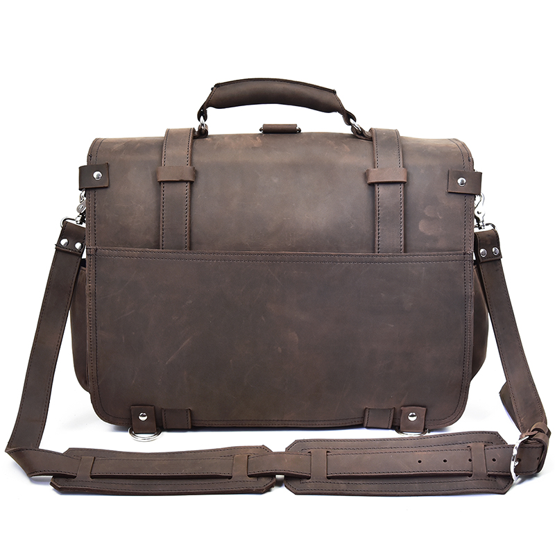 Men Thick Crazy Horse Leather  - Leather Work Rucksack Mens ulasan dan harga