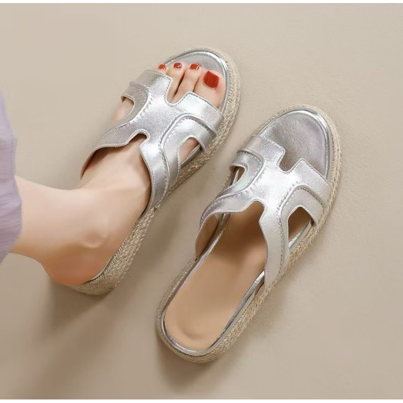 2026 New Women Espadrille Mule - Leather Work Flats ulasan dan harga