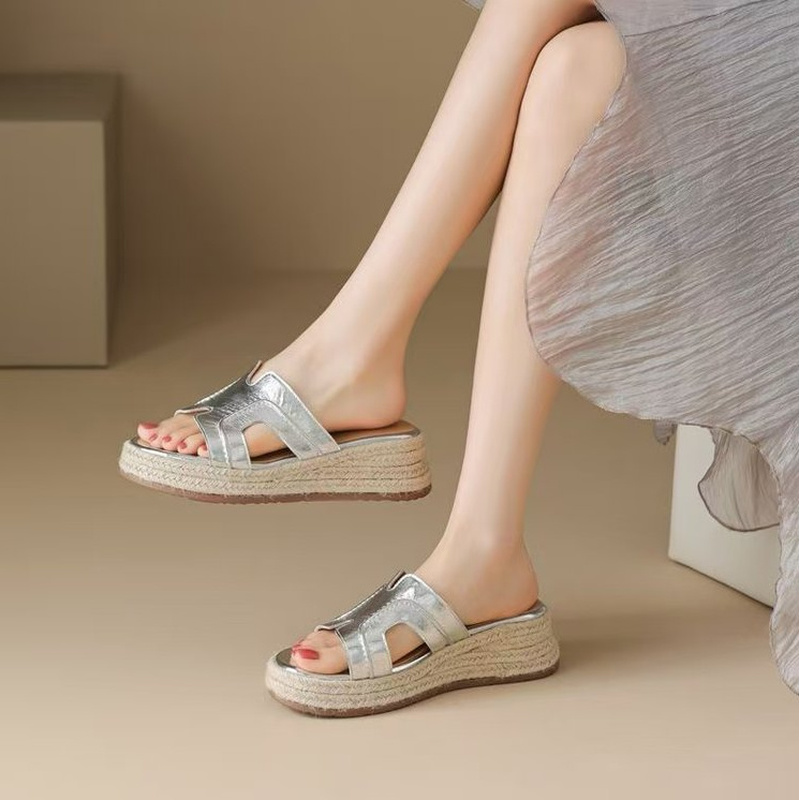 2026 New Women Espadrille Mule - Leather Work Flats ulasan dan harga