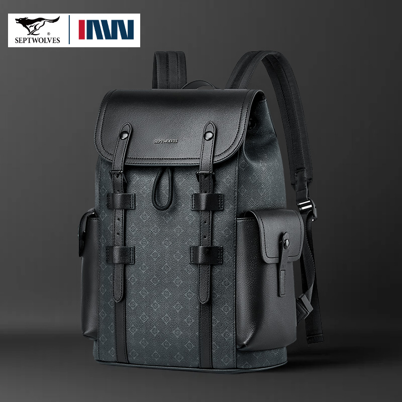 Septwolves High Quality Busine - Leather Work Rucksack Mens ulasan dan harga