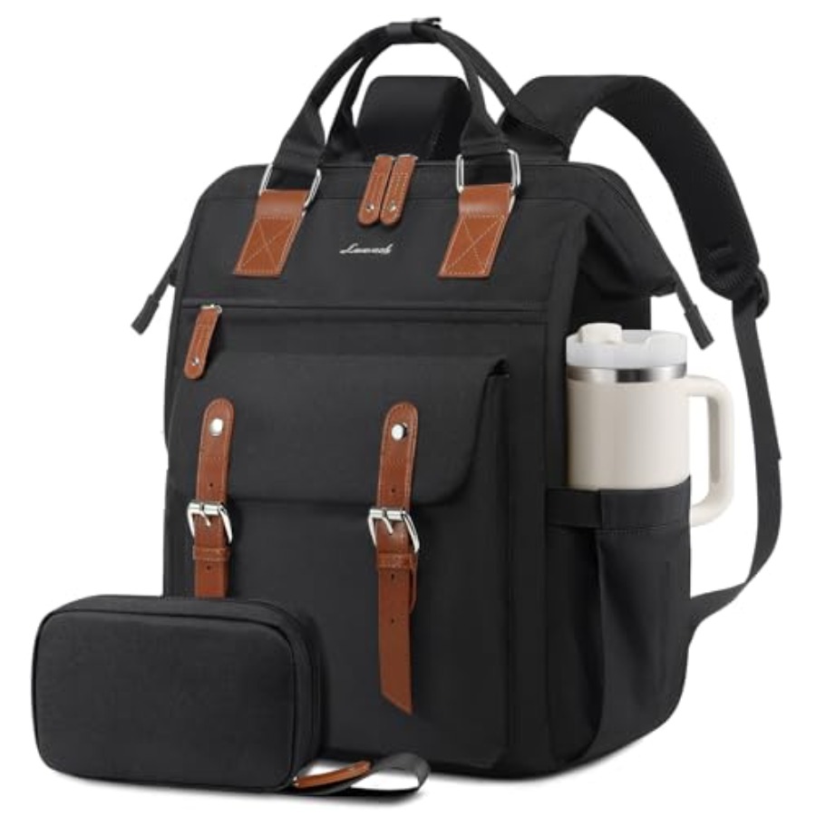 Laptop Backpack for Women, Tea - Leather Work Bag ulasan dan harga