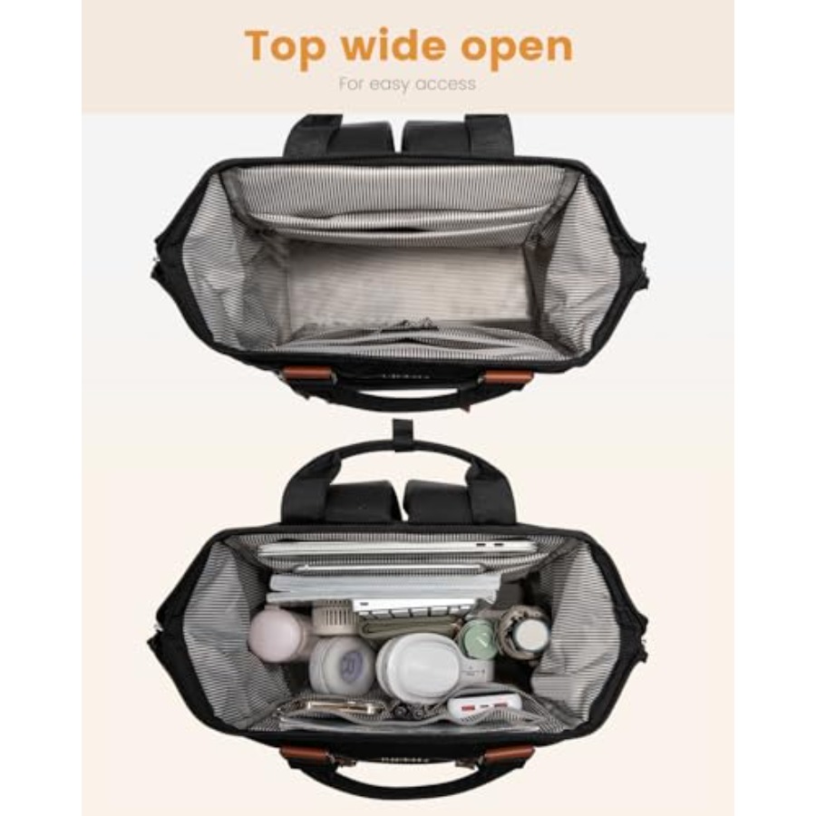 Laptop Backpack for Women, Tea - Leather Work Bag ulasan dan harga