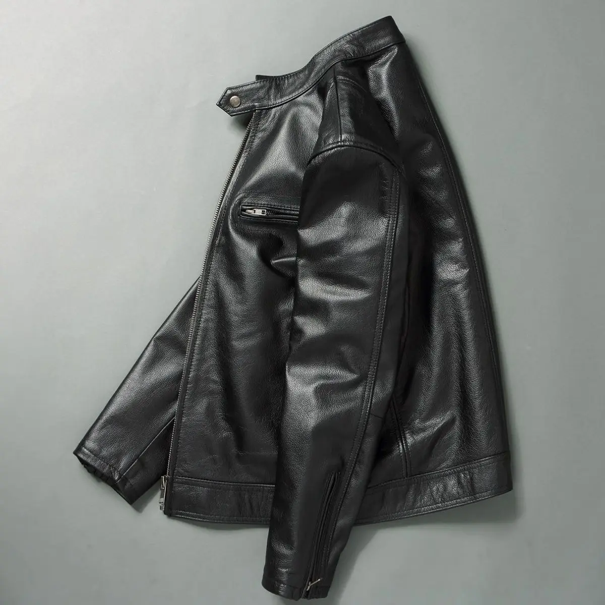 Genuine Leather Jacket Men 100 - Leather Work Jacket ulasan dan harga