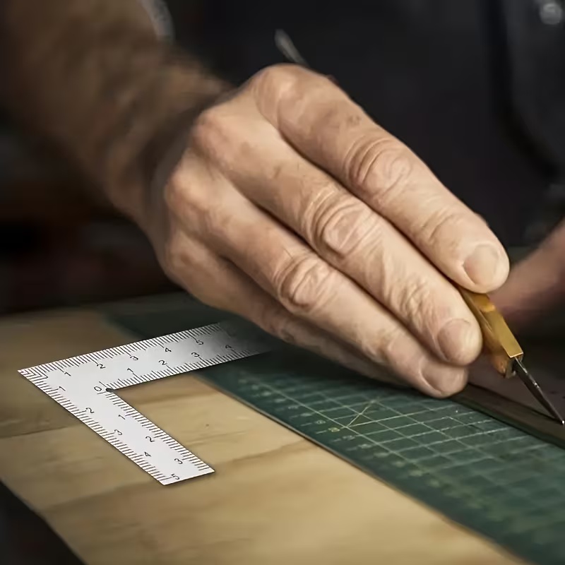 Mini L-Shaped Stainless Steel  - Leatherwork Ruler ulasan dan harga