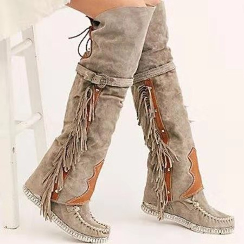 2026 New Womens Over The Knee  - Leather Work Flats ulasan dan harga