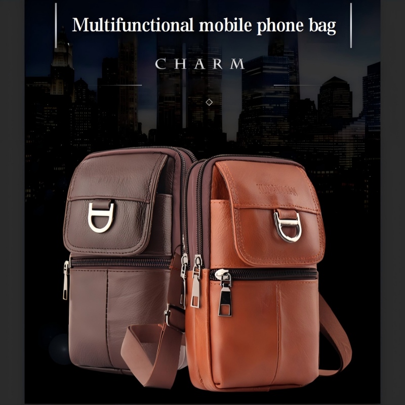 Men's Leather Waist Bag - Larg - Leather Work Backpack ulasan dan harga