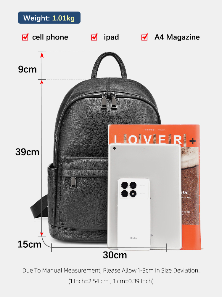Zency Men Backpack Cow Leather - Leather Work Rucksack Mens ulasan dan harga